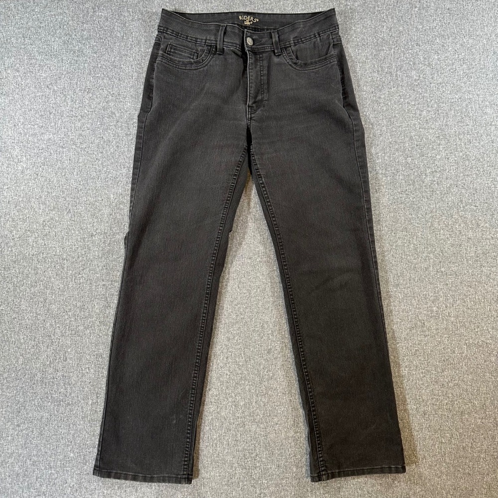 Riders by Lee Mens Black Denim Jeans Straight Leg Vintage 33x30 Size 14M Stretch